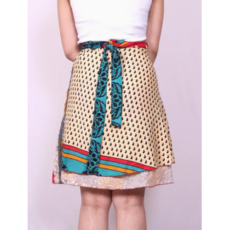 Nepal Sari Knee-Length Wrap Skirt