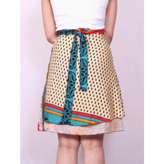 Sari Knee-Length Wrap Skirt