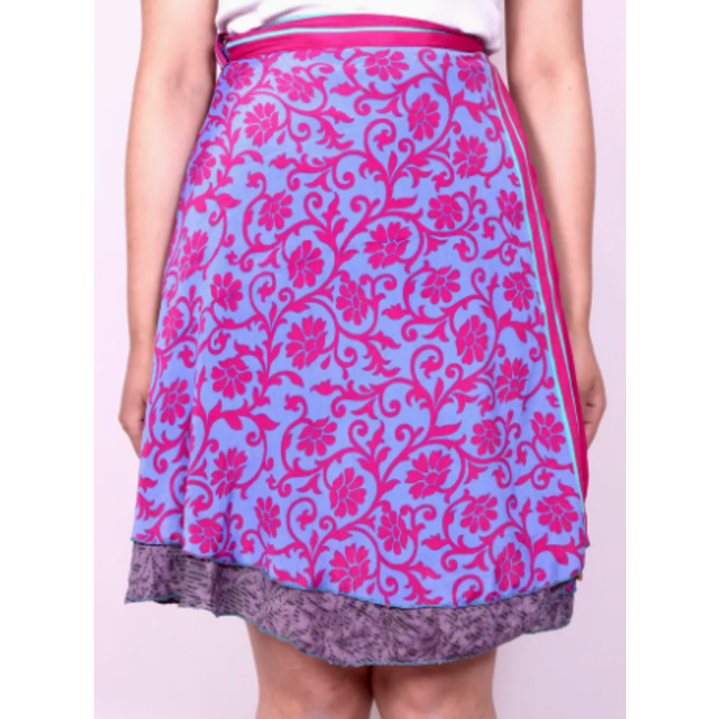 Sari Knee-Length Wrap Skirt