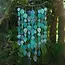 Indonesia Capiz Chime - Teal  Leaf Cross