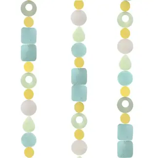 Indonesia Capiz Chime - Aqua Yellow