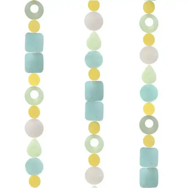 Capiz Chime - Aqua Yellow