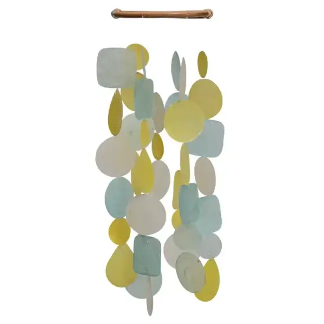 Capiz Chime - Aqua Yellow