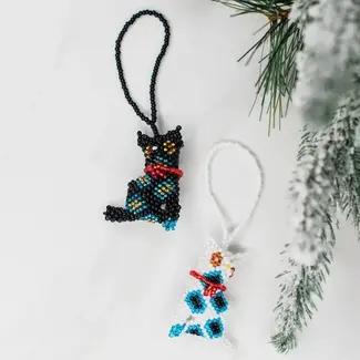 Guatemala Cat Beaded Ornament