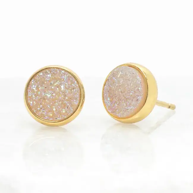 Brittany White Agate Stud Earrings
