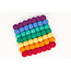 Nepal Small Square Felt Ball Trivet - Rainbow