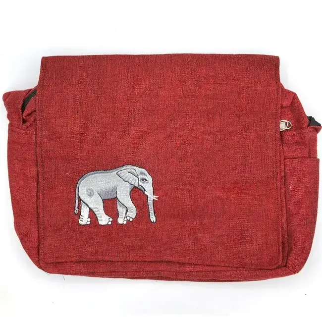 Cotton Elephant Messenger Bag