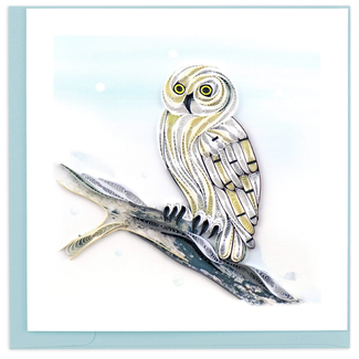 Vietnam Quilled Card - Snowy Owl