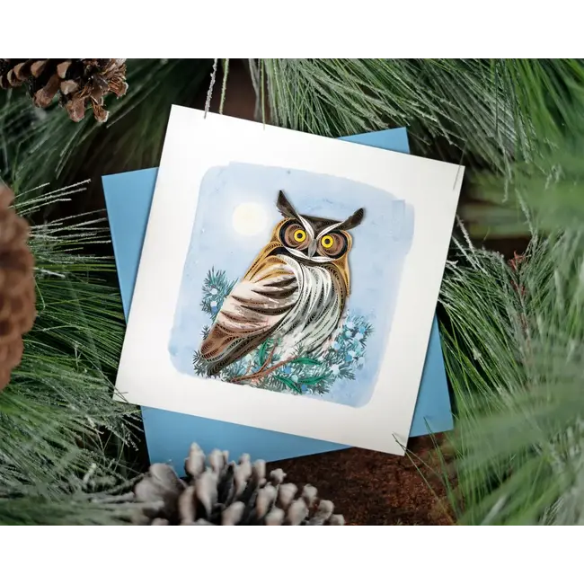 Quilling Card - Great Horned Owl
