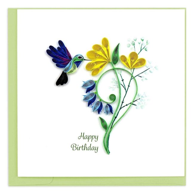 Quilled Card - Birthday Hummingbird