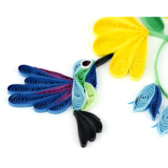 Quilled Card - Birthday Hummingbird