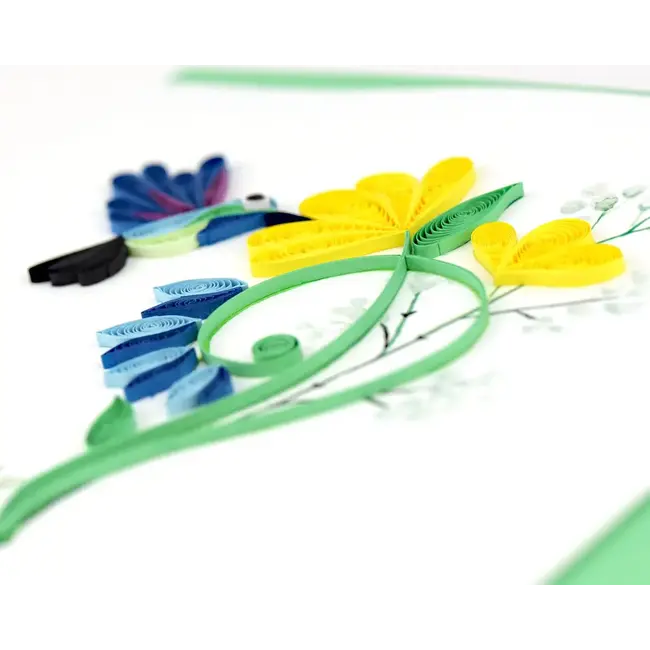 Quilling Card - Birthday Hummingbird