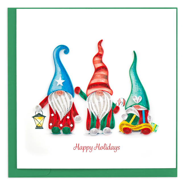 Quilled Card - Holiday Gnomes