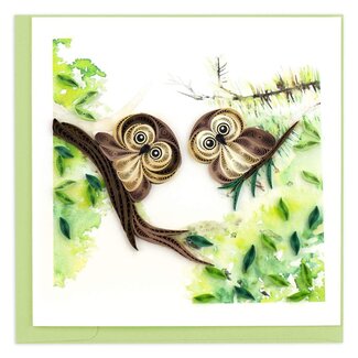 Vietnam Quilled Card - Owlets