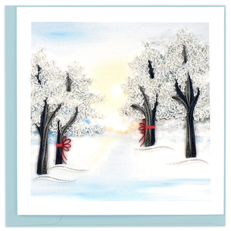 Vietnam Quilling Card - Snow Covered Trees