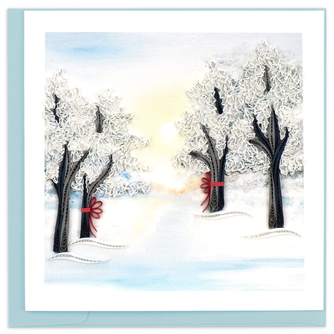 Quilled Card - Snow Covered Trees