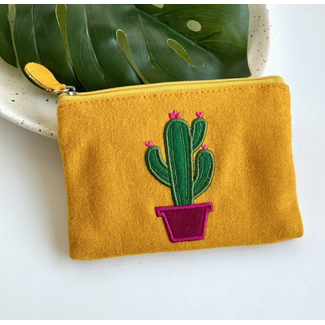 Vietnam Felt  Coin Purse - Cactus