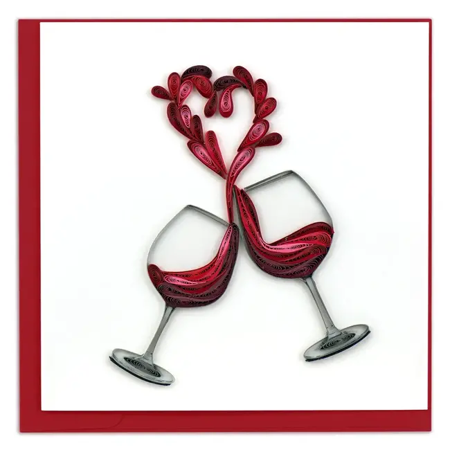 Quilling Card - A Toast to Love