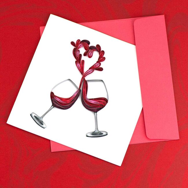 Quilling Card - A Toast to Love
