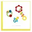 Vietnam Quilled Card - Baby Rattles