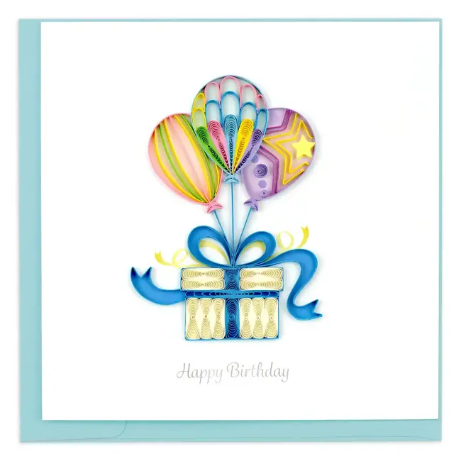 Quilled Card - Birthday Balloon Surprise