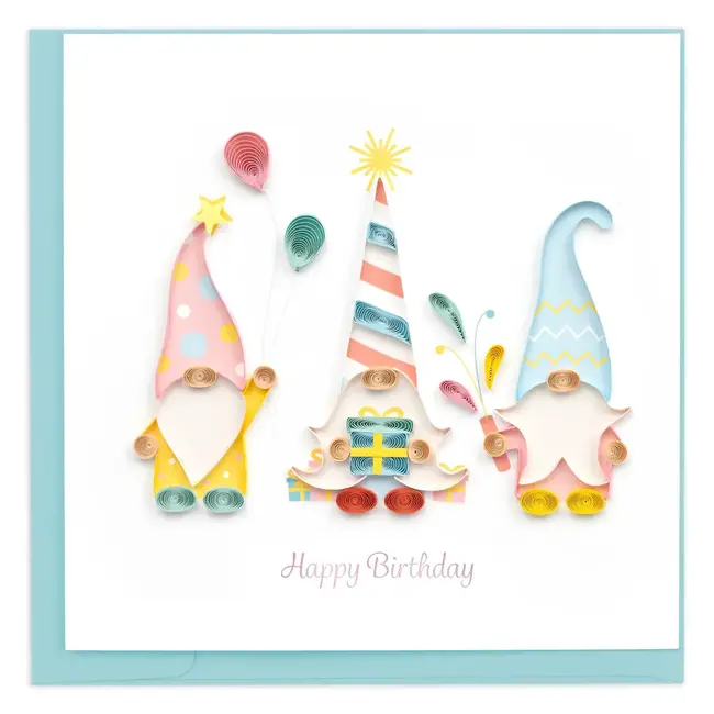 Quilled Card - Birthday Gnomes