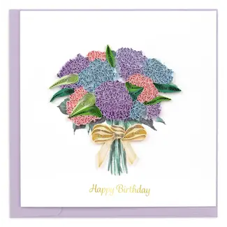 Vietnam Quilled Card - Birthday Hydrangea Bouquet