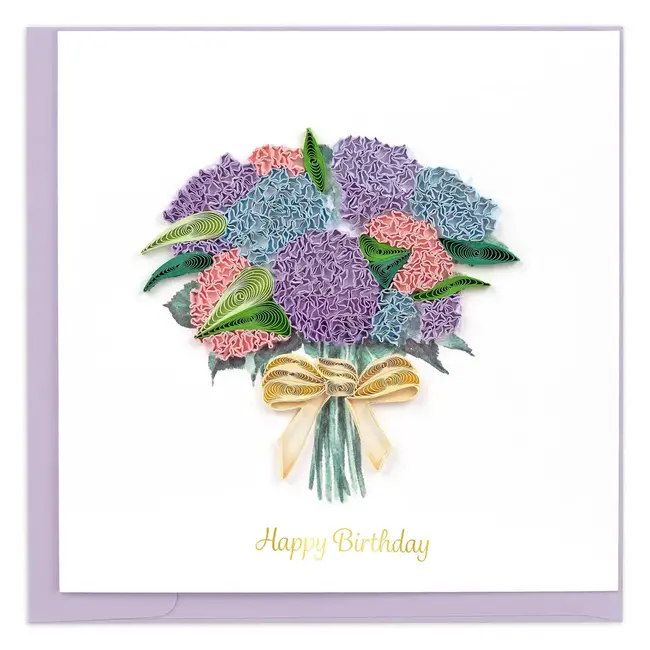 Quilled Card - Birthday Hydrangea Bouquet