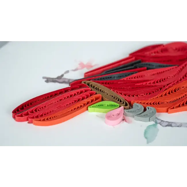 Quilled Card - Cardinal & Cherry Blossom