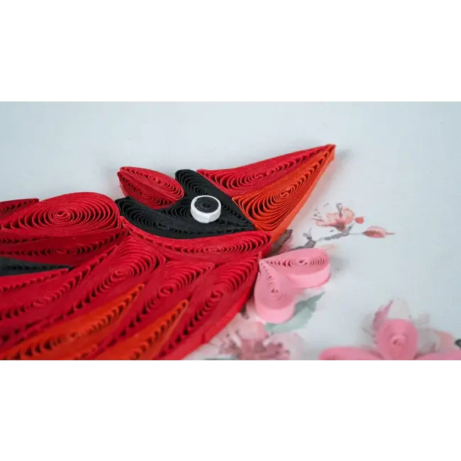Quilling Card - Cardinal & Cherry Blossom