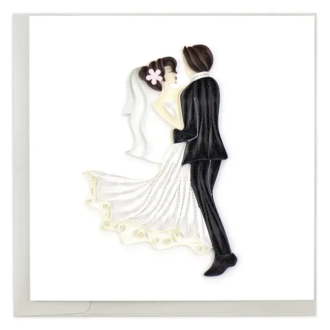 Quilling Card - Dancing Bride & Groom
