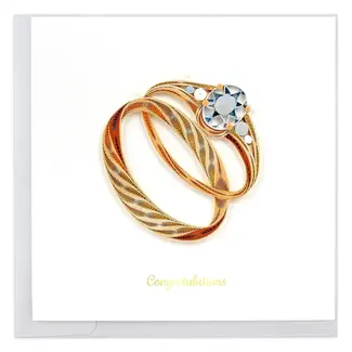 Vietnam Quilled Card - Gold Wedding Rings