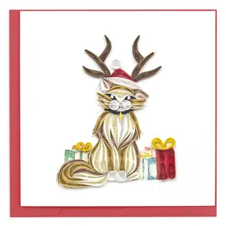 Vietnam Quilled Card - Holiday Cat Vietnam Quilled Card - Holiday Cat