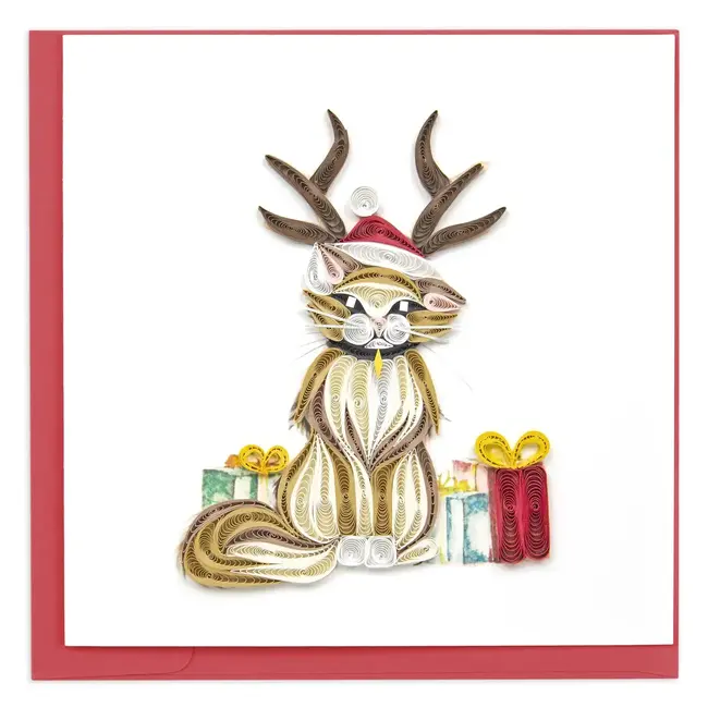 Quilled Card - Holiday Cat