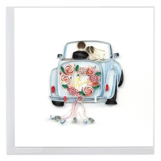 Vietnam Quilling Card - Just Married Car