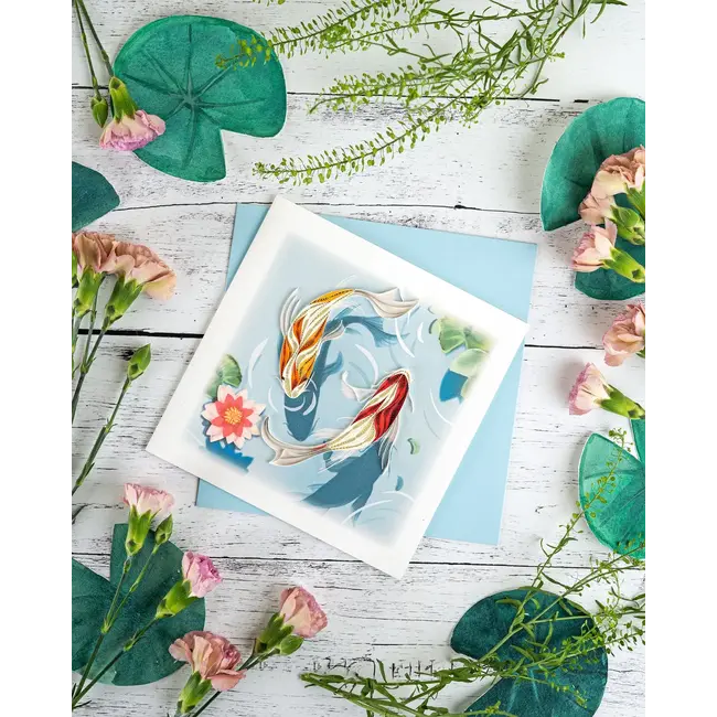 Quilled Card - Koi Fish Pond
