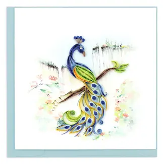 Vietnam Quilled Card - Posing Peacock Vietnam Quilled Card - Posing Peacock