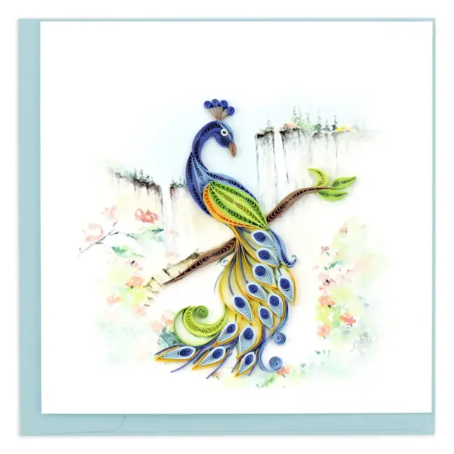 Quilled Card - Posing Peacock
