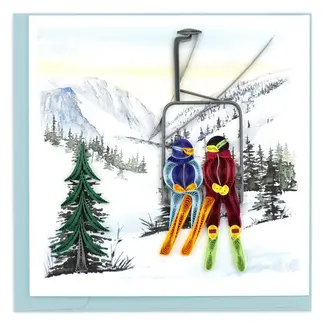 Vietnam Quilled Card - Ski Lift Vietnam Quilled Card - Ski Lift