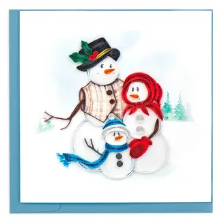 Vietnam Quilling Card - Snowman Family