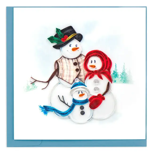 Quilled Card - Snowman Family