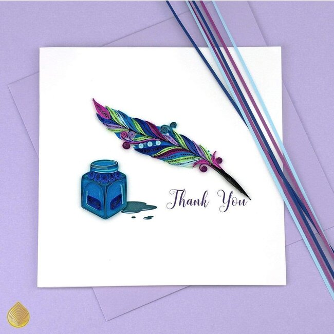Quilled Card - Thank You Quill & Ink
