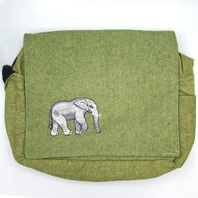Cotton Elephant Messenger Bag
