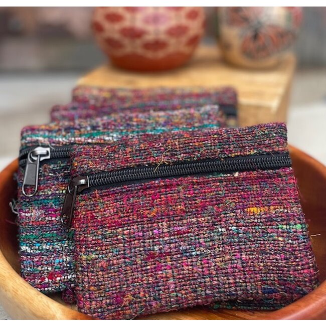 Upcycled Raw Silk Coin Purse