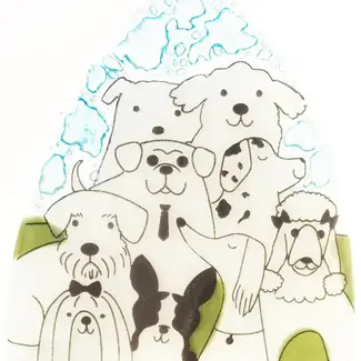 Ecuador Night Light - Fused Glass Pack of Dogs Plotting