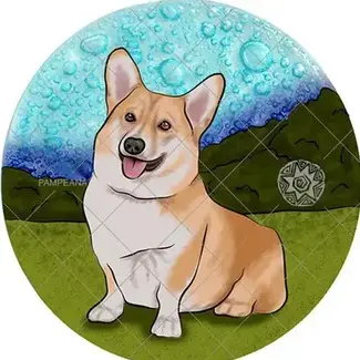 Ecuador Fused Glass Ornament - Corgi Ecuador Fused Glass Ornament - Corgi