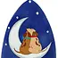 Ecuador Night Light - Fused Glass Dogs on the Moon