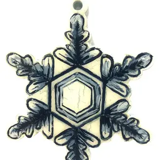 Ecuador Crackle Ornament - Snow Flakes Ecuador Crackle Ornament - Snow Flakes