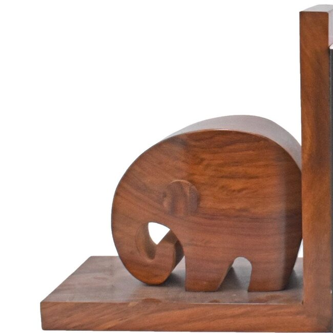 Sheesham Wood Bookends - Elephant