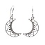 India Earrings - Crescent Moon, Silver Colour